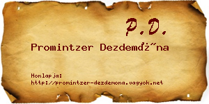 Promintzer Dezdemóna névjegykártya